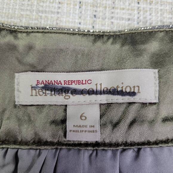 Banana Republic Heritage‎ Collection Metallic Gold Full Pleat Mini Skirt Size 6 - Picture 5 of 7